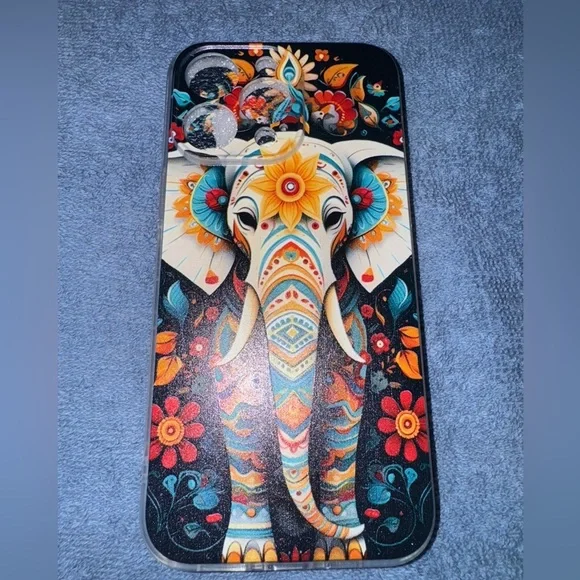 Iphone 15 pro max Colorful Elephant Phone Case - Picture 1 of 2